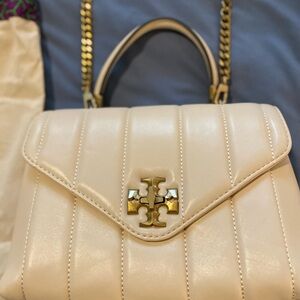 Tory Burch Kira Small Top-Handle Satchel - Brie / Rolled Gold
